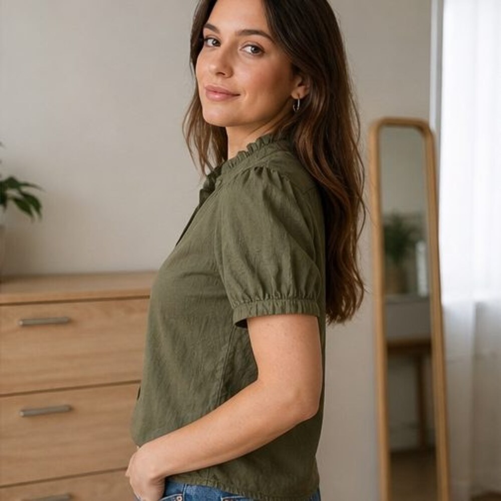 Camel Smocked Top - Picture 3 of 6